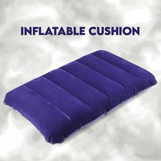 Velvet Air Inflatable Travel Pillow Blue - key feature close-up