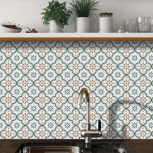 Peel & Stick 8×8 Inch Floor Tiles for Kitchen & Bathroom (10 Pc Set)