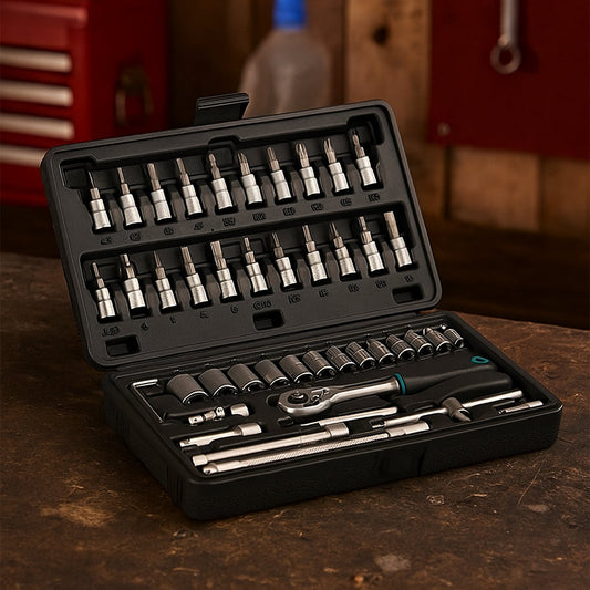 46pcs Metal Socket Set (Black, 46pcs) - main product shot