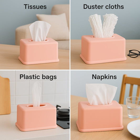 Rectangular Tissue Box with Gold Accent Lid
