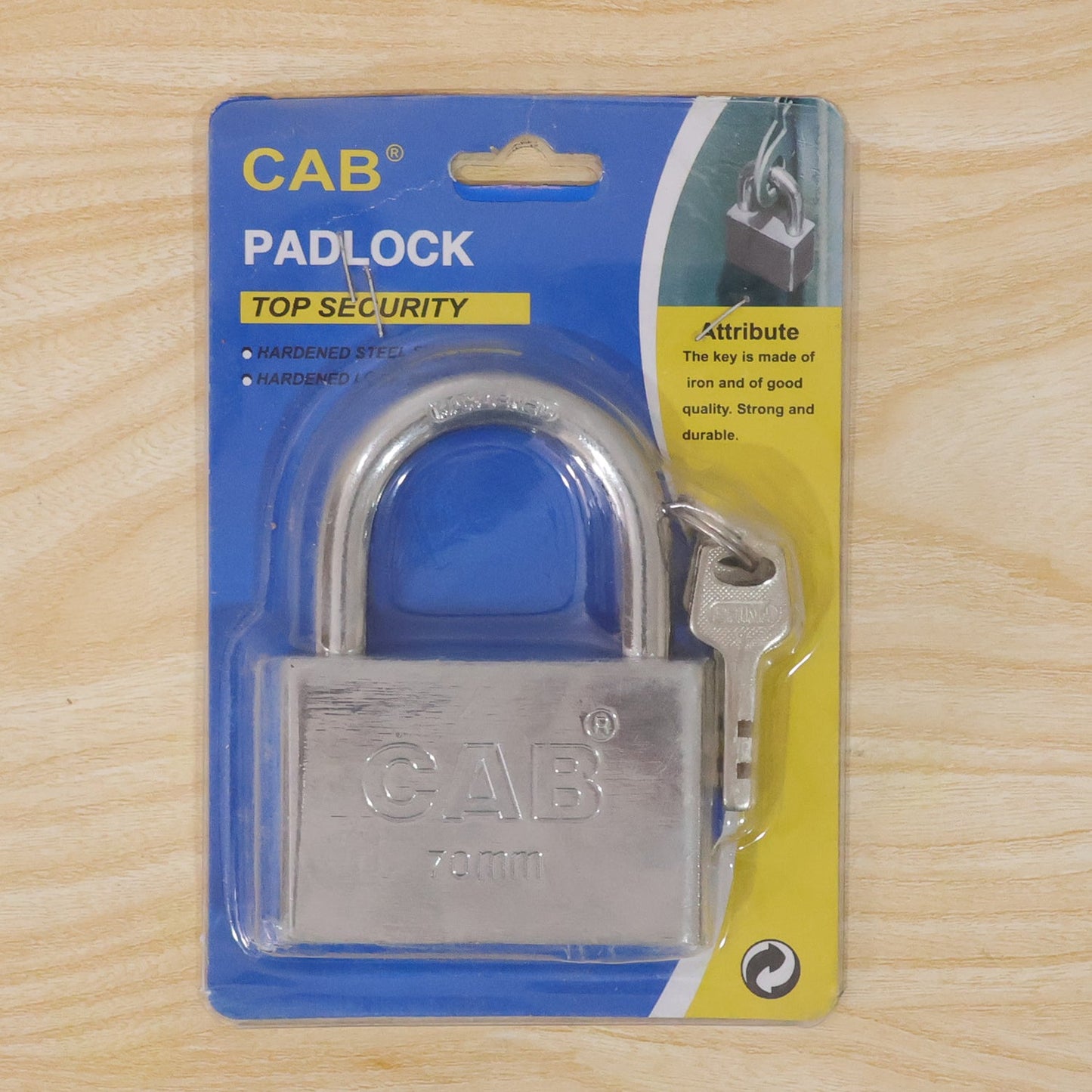 Heavy Steel Premium Square Padlock 70mm with 3 Keys Hardened Shackle for Doors