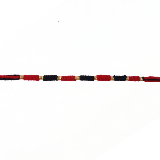 Handmade Black And Red Bracelet Rakhi For Brother (1 Pc)