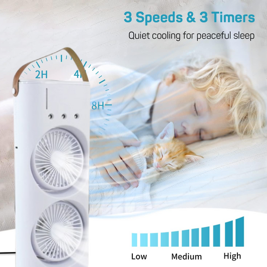 Electric Fan Desktop Double-Head Powerful Air (1 Pc / With - in-use lifestyle shot