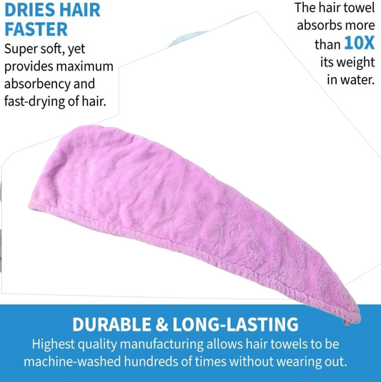 Quick Turban Hair-Drying Absorbent Microfiber Towel - key feature close-up