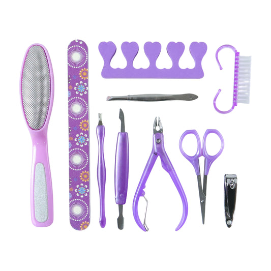 Personal Grooming Manicure Pedicure Nail Care Tool Set (10 Pc Set)