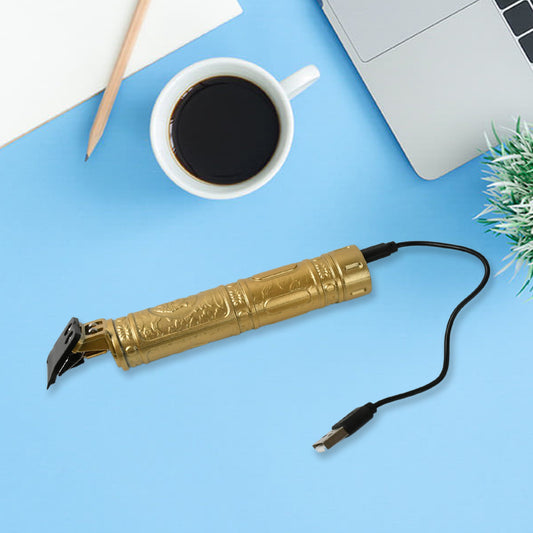 12839 Plastic Body Hair Trimmer For Men Hairstyle Trimmer Professional Hair Clipper Electric Shaving Machine Dry Shaving For Men - Hair Shaving And Trimming Beard With 4 Adjustable Blade Clipper Oil Cleaning Brush