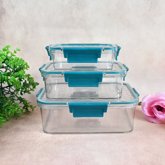 Multipurpose Plastic Containers Lunch Boxes (3 Pcs Set 1500 750 350 Ml Approx)