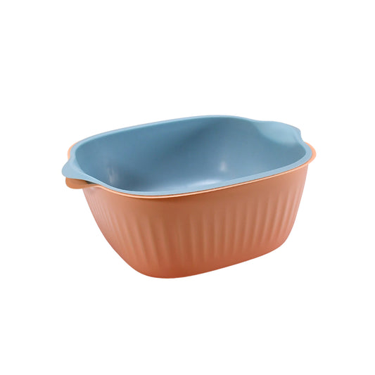 5228a Kitchen Bowl Plastic Washing Bowl And Strainer Drainer Basket For Home Kitchen Use