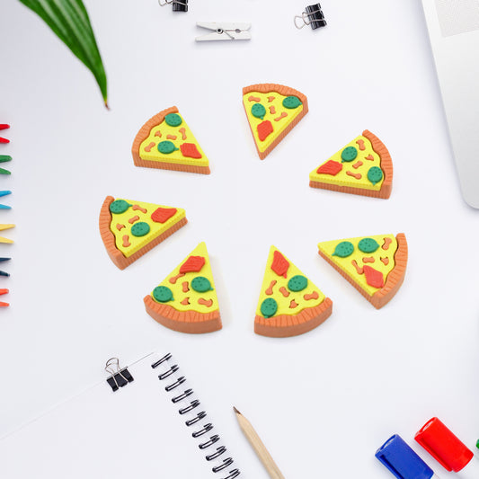 4347 3d Pizza Slices Kids Favourite Food Eraser Pizza 7 Slice Eraser For Kids Adults Fast Food Lover Stationary Kit Fancy Stylish Colorful Erasers For Return Gift Birthday Party School Prize