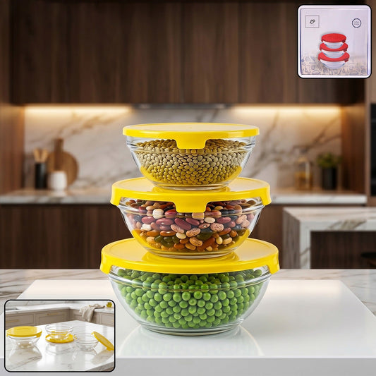 Glass Bowl Set With Lids Versatile Kitchen Storage Serving
