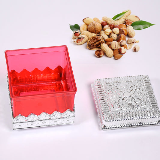 7129 Ruby Dryfruit Storage Container Attractive Design Box For Home Gifting Kitchen Use