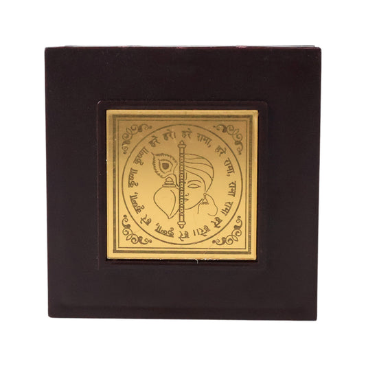 Golden Charan Paduka In Wooden Box Spiritual Gift Pooja Accessory