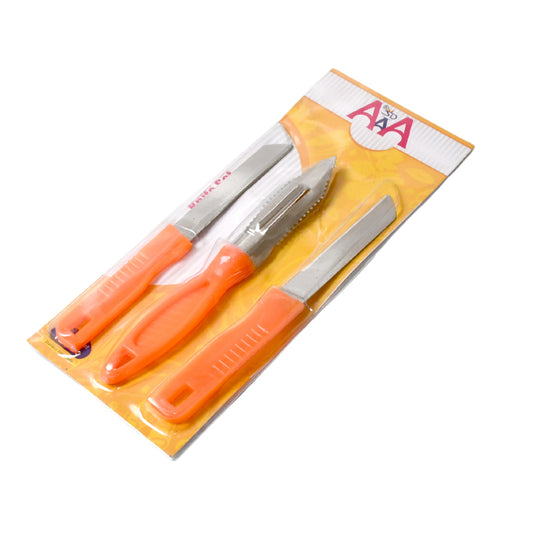 8217 3in1 Multipurpose Stainless Steel Classic Kitchen Knife Set Of 3 For Fruits And Vegetable Chopping Cutting Peeling Kitchen Knife Vegetable Peeler Plain Knife