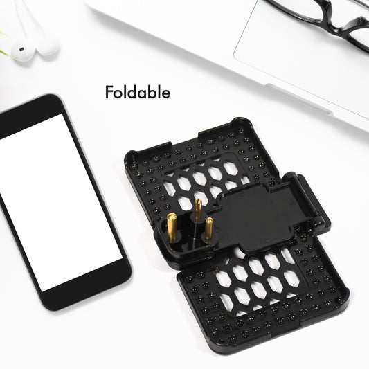 6496b Multi-purpose Wall Holder Stand For Charging Mobile Just Fit In Socket And Hang ( Black )