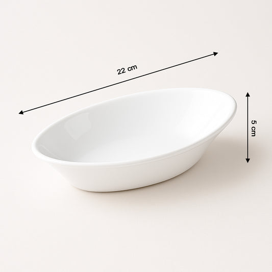 Plastic Marin Serving Bowl Elegant Oval Deep Bowl (1 Pc White)