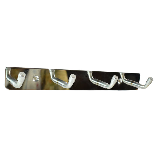 Stainless Steel Wall Mounted Coat 4 Hook Rack (20x3 1 Pc)