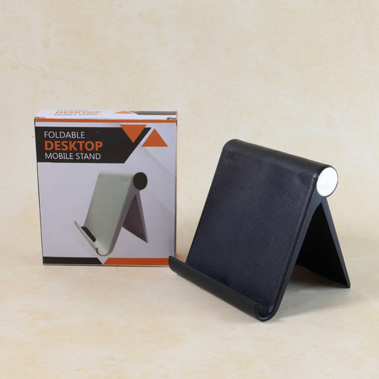 Plastic Foldable Desktop Mobile Stand (1 Pc Black)