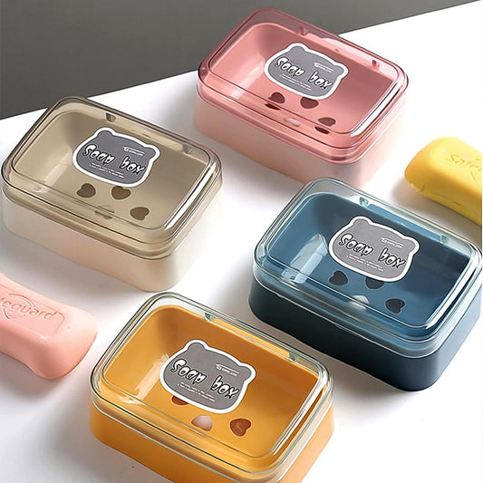 Plastic Soap Dish Portable Plastic Self Draining Soap Holder (1 Pc Mix Color)