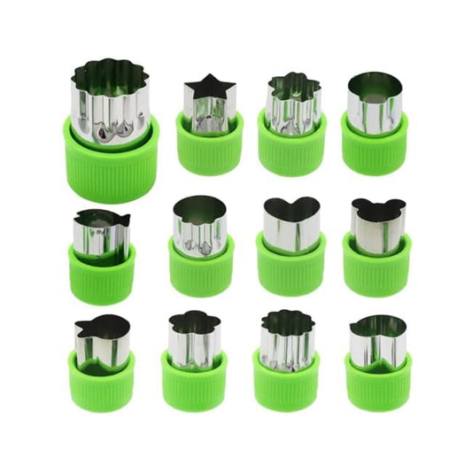 Stainless Steel Cookie Cutter Shapes Set Baking Cooking Food Decoration (12 Pcs Set)
