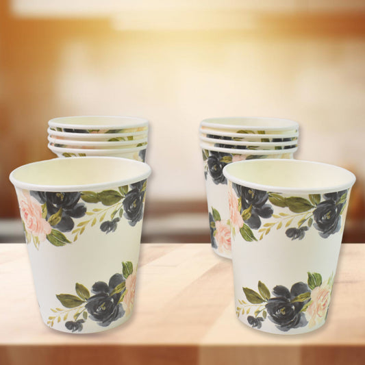 Disposable Paper Cups Disposable Tea Coffee Cups (10 Pcs Set Mix Color Design)