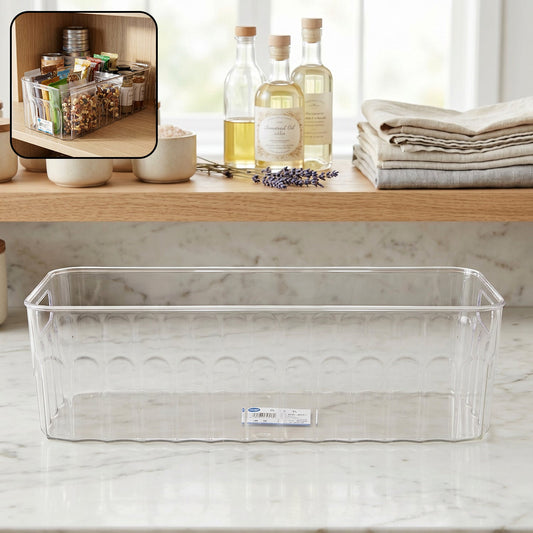 Plastic Fridge Organizer Basket Clear Storage Solution For Kitchen