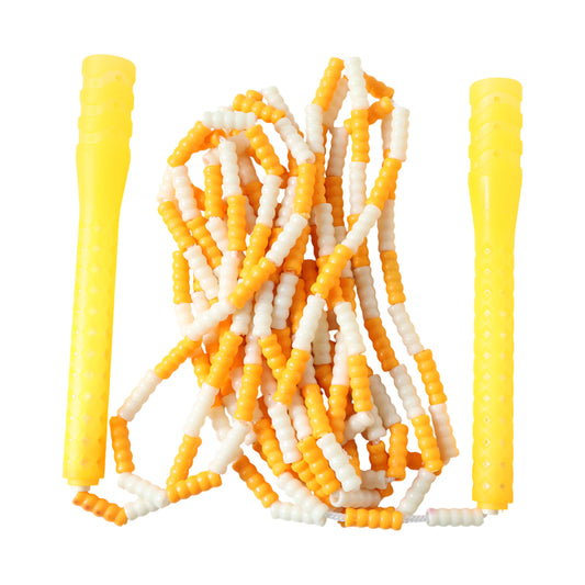 Yellow White Beaded Skipping Jump Rope (1 Set)