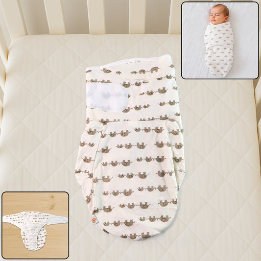 Soft Cotton Adjustable Baby Swaddle Wrap For Newborns (1 Pc)