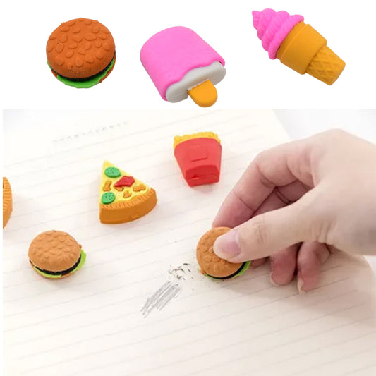 Mix Design Fancy Stylish Colorful Erasers (1 Set 3 Pc Set)