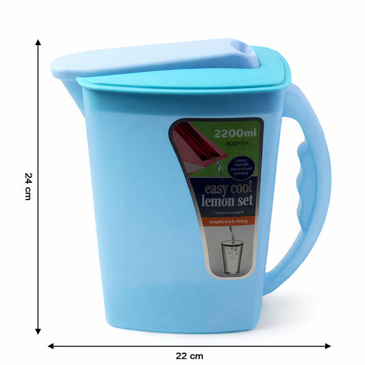 Easy Cool Lemon Set Water Jug With Lid Handle (Approx. 2200 Ml)