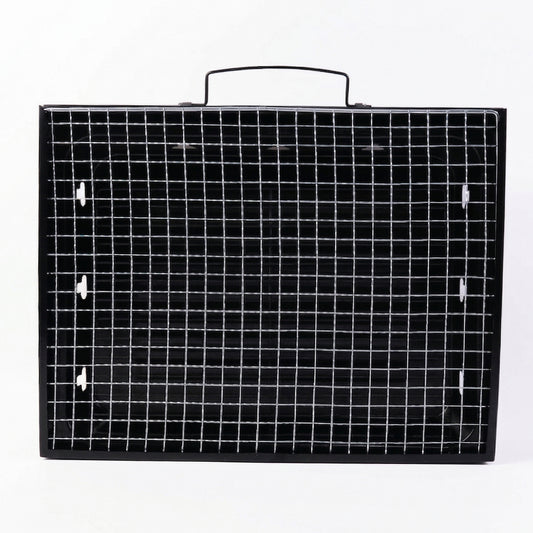 Portable Foldable Charcoal Bbq Grill With Grilling Mesh (1 Pc 36x27 Cm)