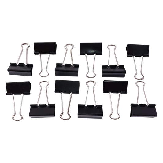 Extra Large Heavy-duty Black Binder Clips Set (41 Mm 12 Pc)