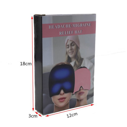 1204 Headache Relief Hat Migraine Cap Wearable Migraine Mask Ice Head Wrap For Tension Headache Puffy Eyes Sinus Headache Stress Relief