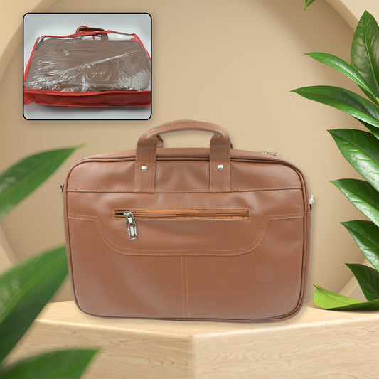 12573 Multipurpose Bag Shoulder Side Bag Office Laptop Faux Leather Executive Formal Laptop Macbook Messenger Office Travel Business Shoulder Hand Sling Bag For Men Women With Multiple Compartments