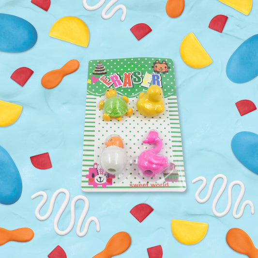 18029 3d Mix Design Fancy Stylish Colorful Erasers Mini Eraser Creative Cute Novelty Eraser For Children Different Designs Eraser Set For Return Gift Birthday Party School Prize (1 Set)
