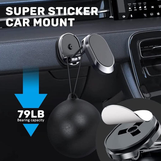 6102 360 Degree Rotating Magnetic Car Phone Holder Metal Folding Car Phone Holder New Alloy Folding Magnetic Car Phone Holder (Pack Of 1)