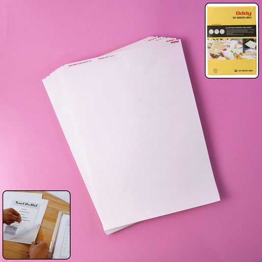 Oddy Self-adhesive Label Sheets A4 Full-sheet Labels (100 Sheet)