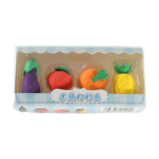 8760 Mini Cute Vegetables And Fruits Erasers Or Pencil Rubbers For Kids 1 Set Fancy Stylish Colorful Erasers For Children Eraser Set For Return Gift Birthday Party School Prize 3d Erasers (4 Pc Set)
