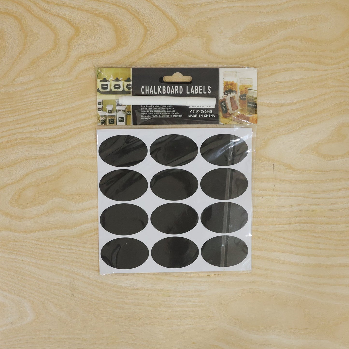 Oval Chalkboard Sticker Labels With Marker Pen Reusable Jar Labels (1 Set)