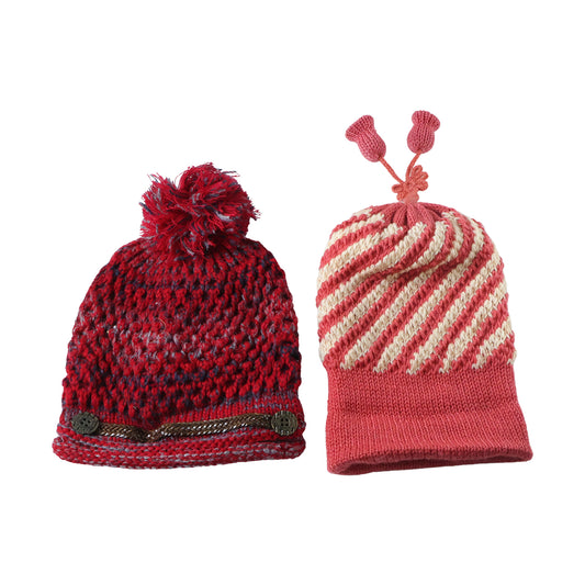 Cute Winter Woolen Knitted Caps For Men Women (1 Pc Mix Design)