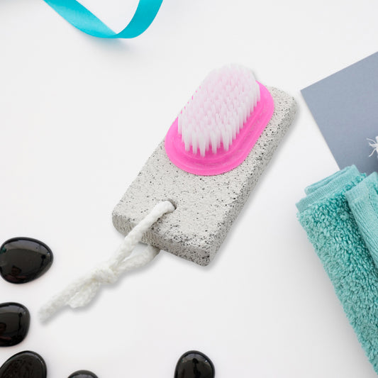9352 Hand And Foot Brush With Pumice Stone To Remove Dead Skin Callus Stone Foot Scrubber Pedicure Brush For Dead Skin