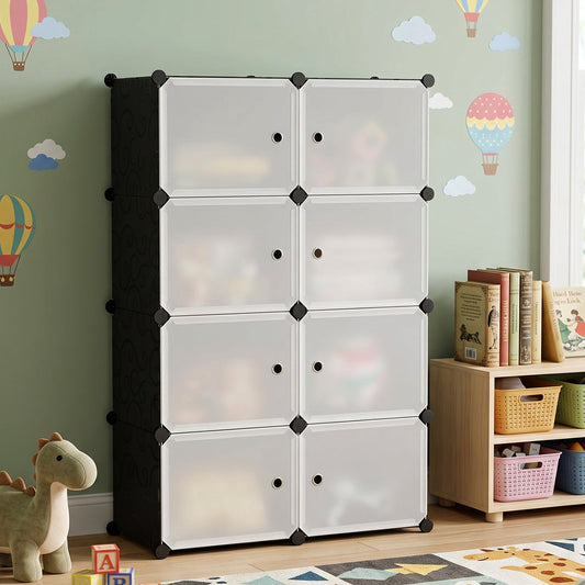 Multi Compartment Storage Cabinet With Doors For Kids Room And Home Use (1 Set)