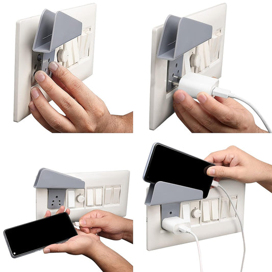 Plastic Secure Mobile Phone Charging Stand Holder (1 Pc Mix Color)