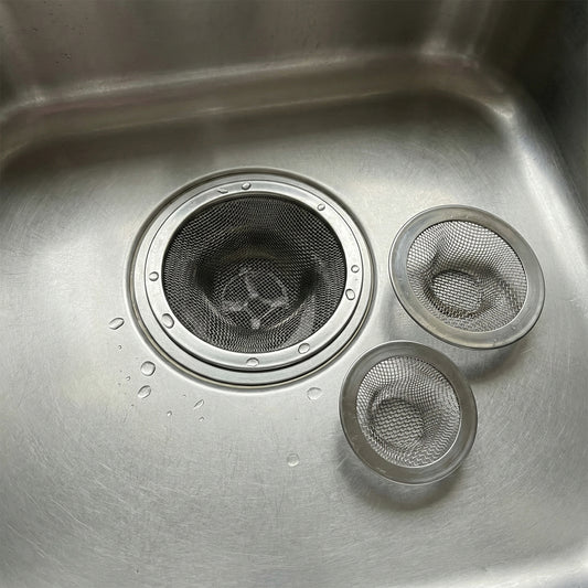 Stainless Steel Sink Drain Strainer Set (3 Pc)