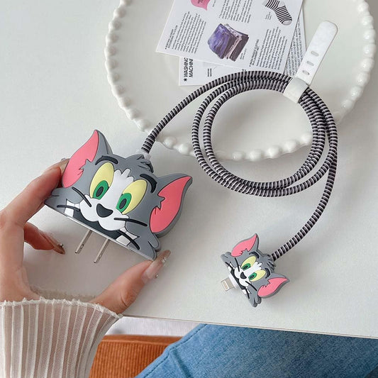 Cartoon Character Silicon Charger Case Cover For Ip 18-20w (Mix Design 1 Pc)