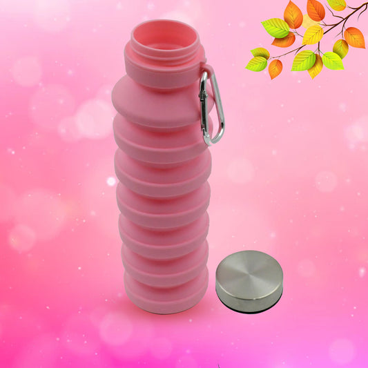 Foldable Water Bottle Silicone Leak Proof Portable Sports Travel Water Bottle For Outdoor Gym Hiking (1 Pc 24 Cm Foldable)