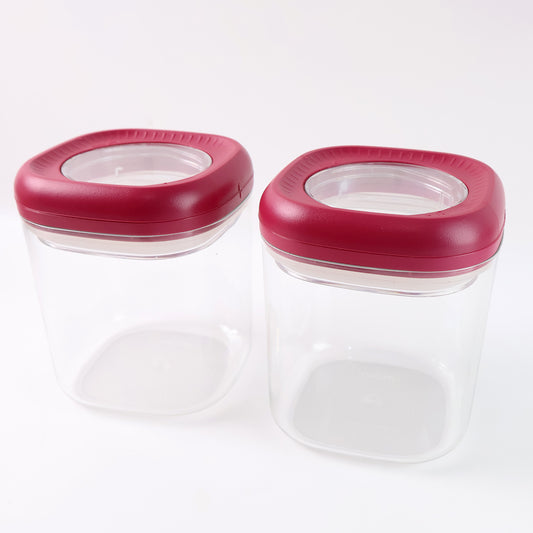 Transparent Twist Lock Kitchen Storage Container Set (Approx 800ml 2pc)