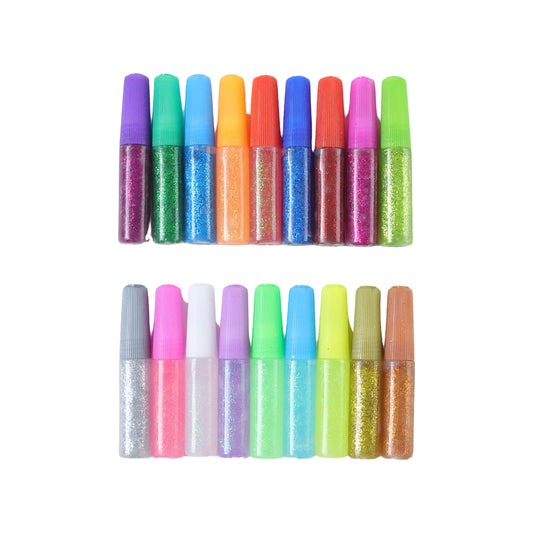 18 Assorted Color Glitter Glue Pens Set For Art Craft Decoration