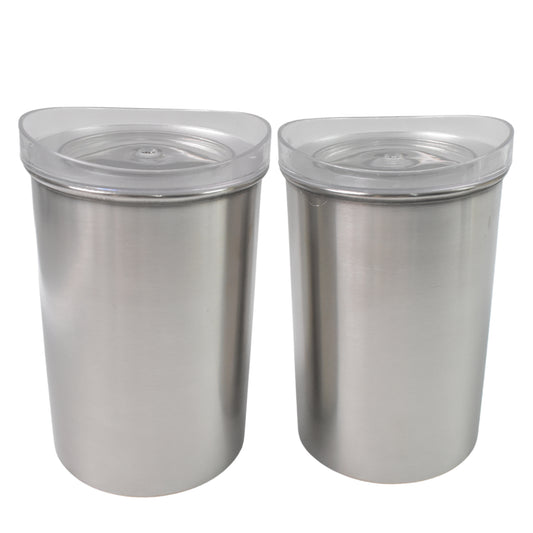 Multipurpose Stainless Steel Airtight Containers With See Through Lid (2 Pc Set 1000 Ml)
