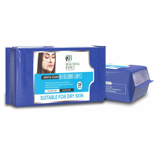 Beautiful Basics Dry Sensitive Skin Face Wipes (2 Pkts X 50 Pcs Wipes)