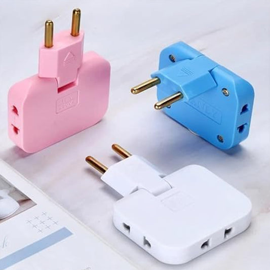 Wireless 3 In 1 Foldable Wall Plug Adapter Socket Converter (1 Pc)